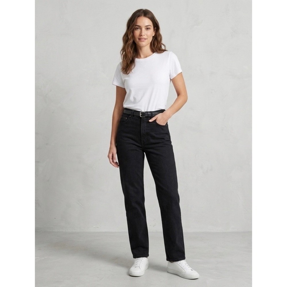 Abercrombie & Fitch Curve Love The 90s Straight Ultra High Rise Black Jean 28 6R